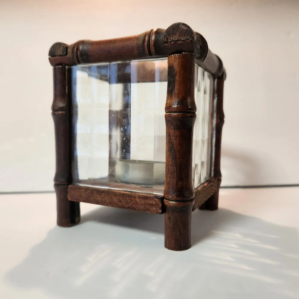 Wooden Square Tealight Holder